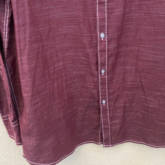 Beverly Hills Polo Club Maroon Casual Button-Down Shirt. Size L. - Picture 7 of 12